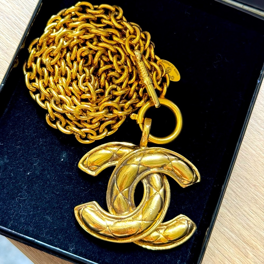 SOLD 24k gold plated coco necklace
